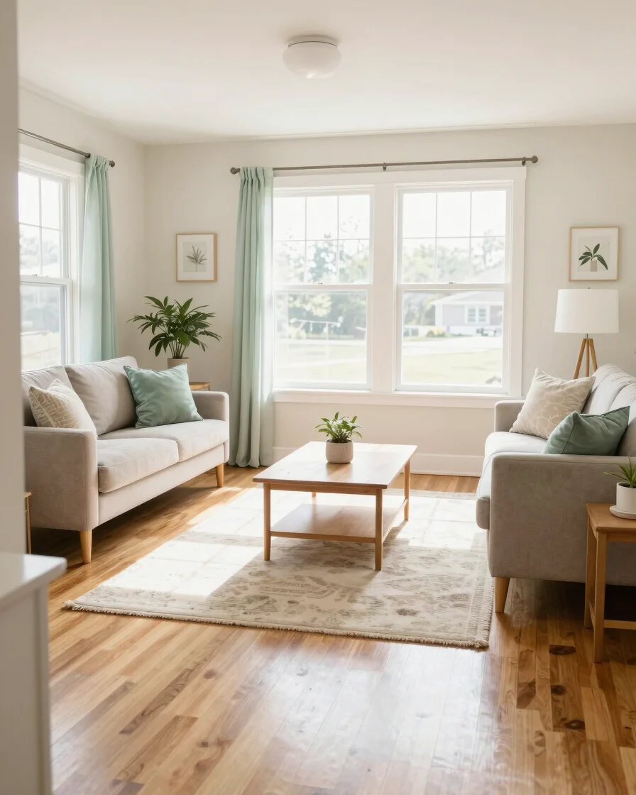 Bright, clean living room in a Greensboro home